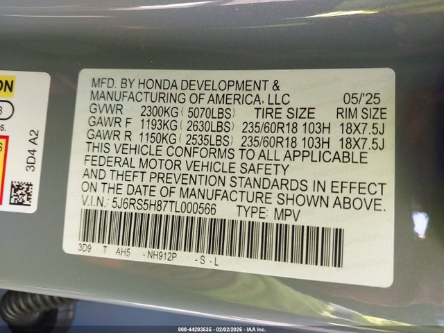 2026 HONDA CR-V HYBRID 5J6RS5H87TL000566 Photo 8