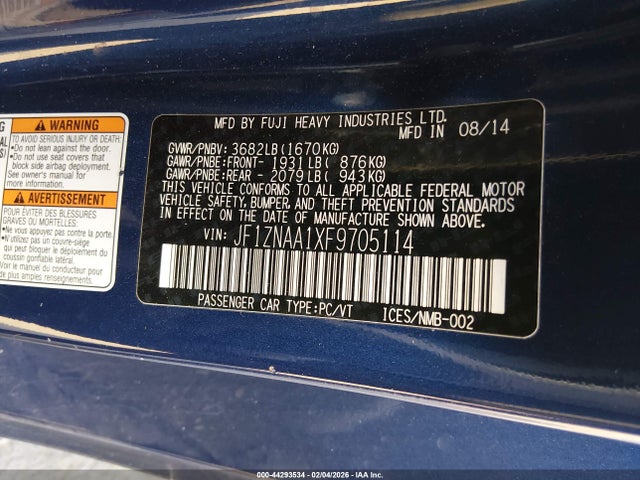 JF1ZNAA1XF9705114 Scion FR-S