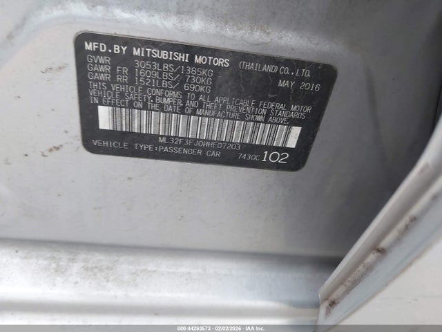 2017 MITSUBISHI MIRAGE G4 ML32F3FJOHHF07203 Photo 8