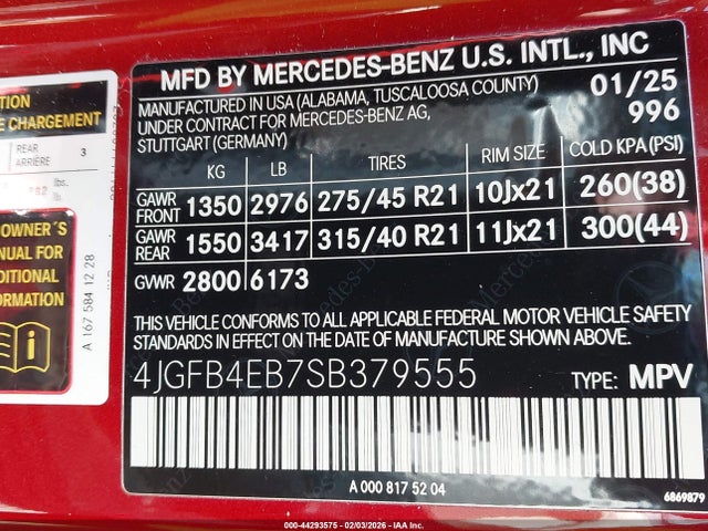Mercedes-Benz GLE 350 2025 4JGFB4EB7SB379555 Image 9