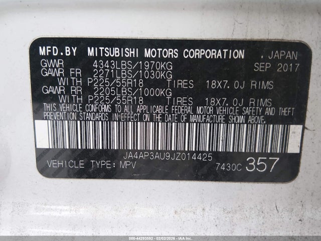 2018 MITSUBISHI OUTLANDER SPORT JA4AP3AU9JZ014425 Photo 8