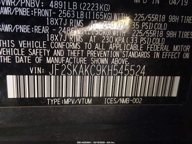 Subaru Forester Sport 2019 JF2SKAKC9KH545524 Image 9