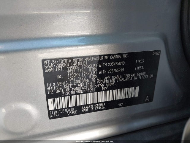 2022 TOYOTA RAV4 2T3C1RFV6NC191591 Photo 8