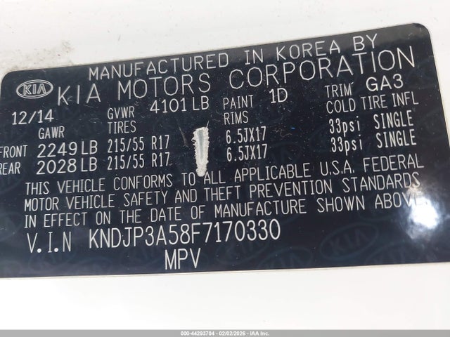 KIA SOUL + 2015 KNDJP3A58F7170330 Image 9