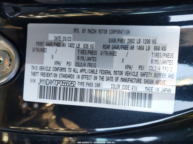 JM1NDAM70P0556262 Mazda Mx-5 Miata Rf Grand Touring