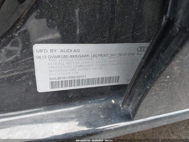 2013 AUDI A4 WAUBFAFL4DN048931 Photo 8
