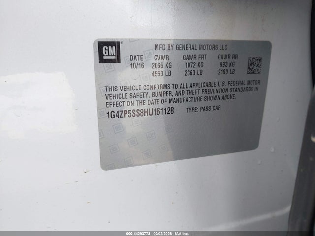 Aukcja sprzedaży 2017 Buick Lacrosse Essence, vin: 1G4ZP5SS8HU161128, numer aukcji: 44293773