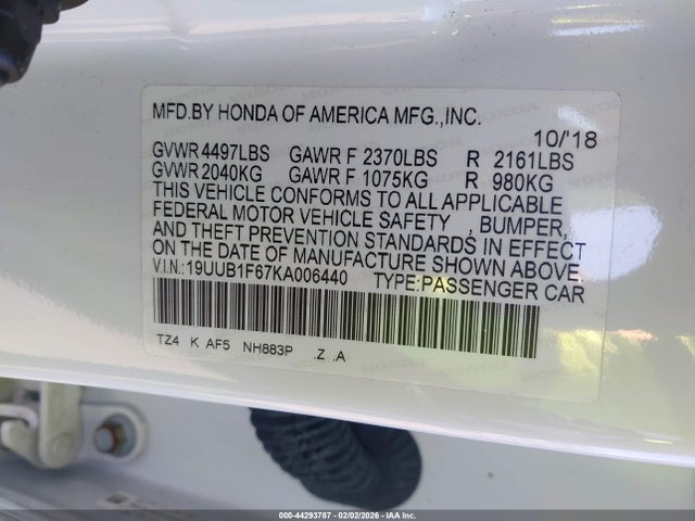 2019 ACURA TLX 19UUB1F67KA006440 Photo 8