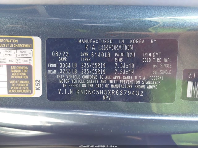 KNDNC5H3XR6379432 KIA Carnival Mpv Ex