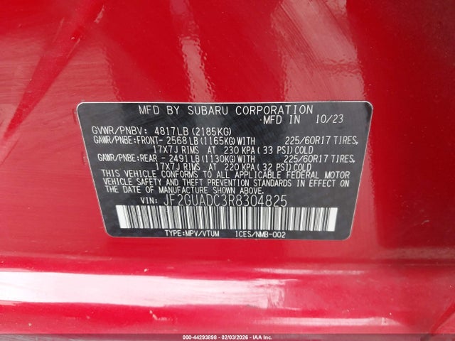 2024 SUBARU CROSSTREK JF2GUADC3R8304825 Photo 8