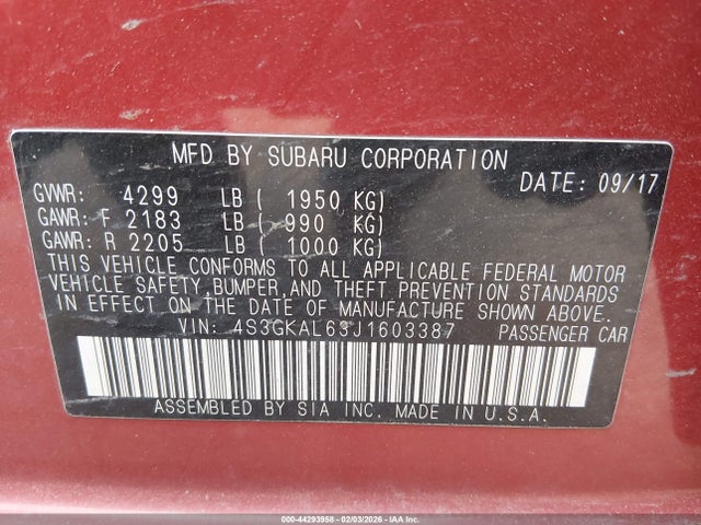 4S3GKAL63J1603387 Subaru Impreza 2.0i Sport