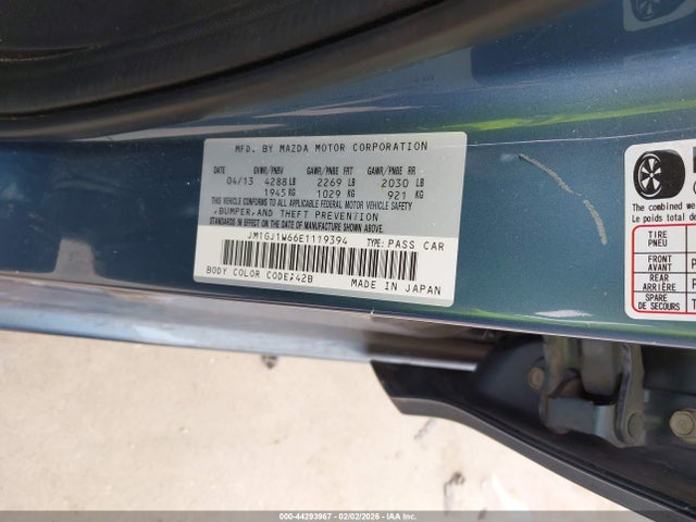 Aukcja sprzedaży 2014 Mazda Mazda6 I Grand Touring, vin: JM1GJ1W66E1119394, numer aukcji: 44293967
