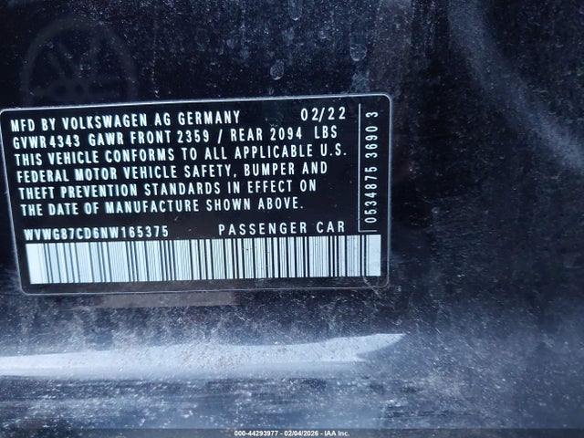 2022 VOLKSWAGEN GOLF GTI WVWG87CD6NW165375 Photo 8