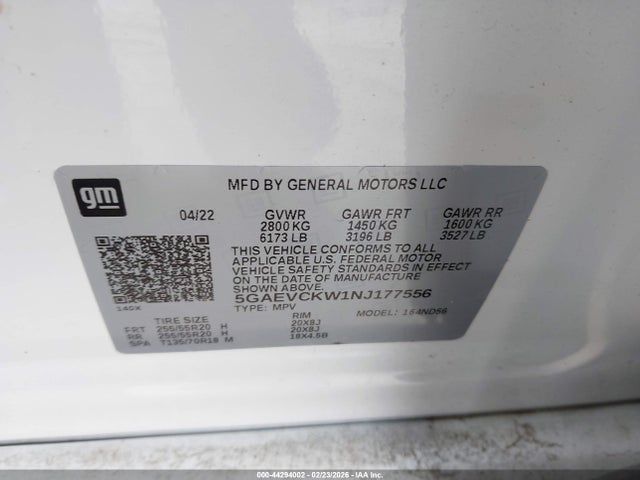 5GAEVCKW1NJ177556 Buick Enclave Awd Avenir