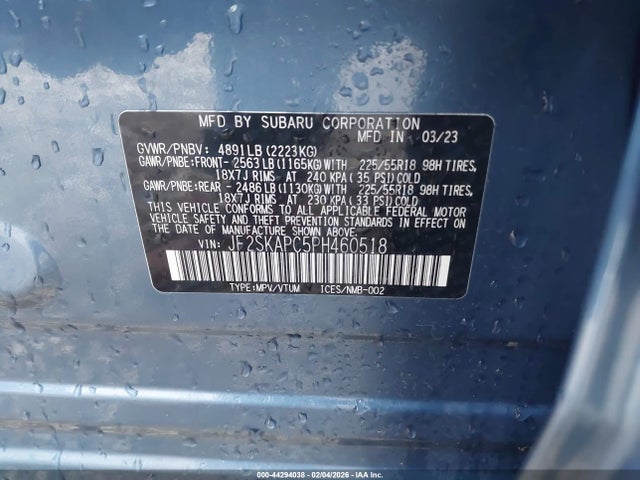 Subaru Forester Limited 2023 JF2SKAPC5PH460518 Image 9