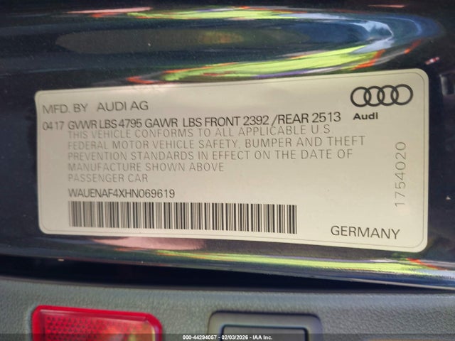 2017 AUDI A4 WAUENAF4XHN069619 Photo 8