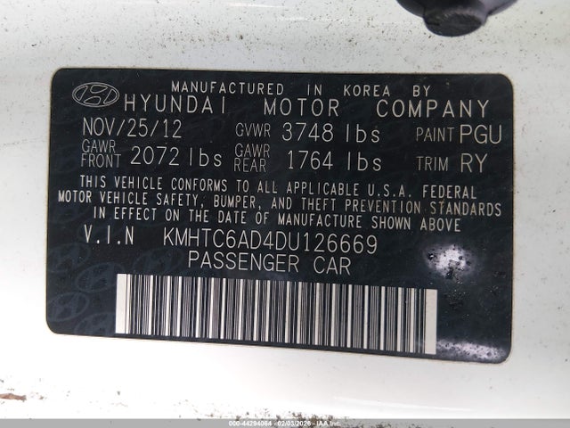 2013 HYUNDAI VELOSTER KMHTC6AD4DU126669 Photo 8