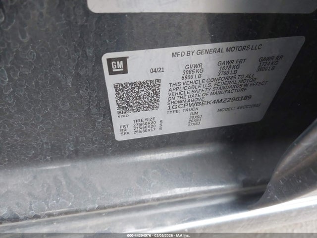 1GCPWBEK4MZ296189 Chevrolet Silverado 1500 2wd Short Bed Custom
