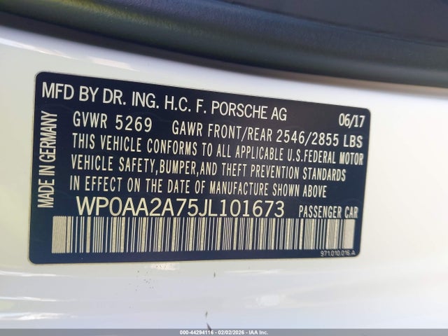 2018 PORSCHE PANAMERA WP0AA2A75JL101673 Photo 8