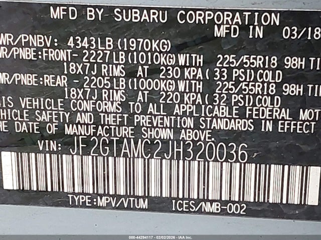 2018 SUBARU CROSSTREK JF2GTAMC2JH320036 Photo 8