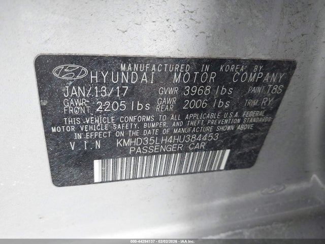 Aukcja sprzedaży 2017 Hyundai Elantra Gt, vin: KMHD35LH4HU384453, numer aukcji: 44294137