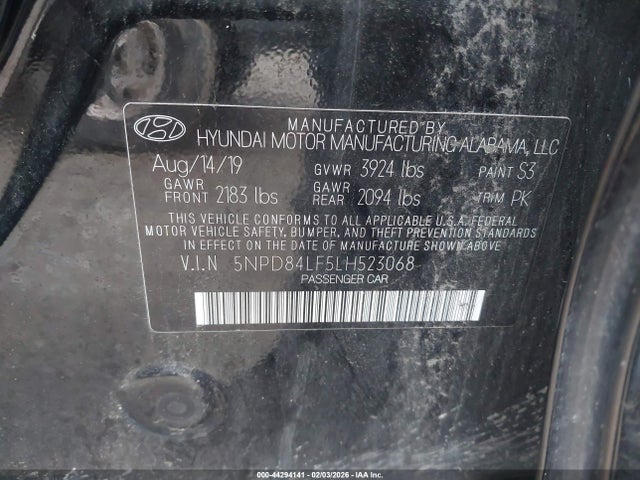 5NPD84LF5LH523068 Hyundai ELANTRA SEL