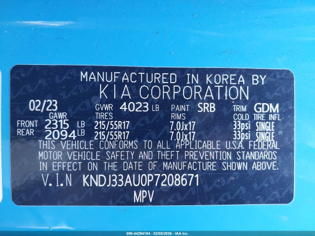 KNDJ33AU0P7208671 KIA SOUL EX