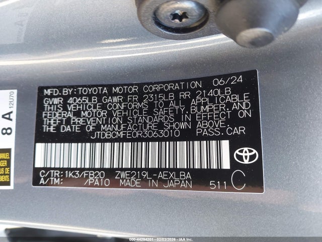 Toyota Corolla Hybrid Le 2024 JTDBCMFE0R3063010 Image 9