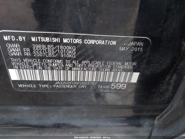 2015 MITSUBISHI LANCER JA32U2FU5FU022787 Photo 8