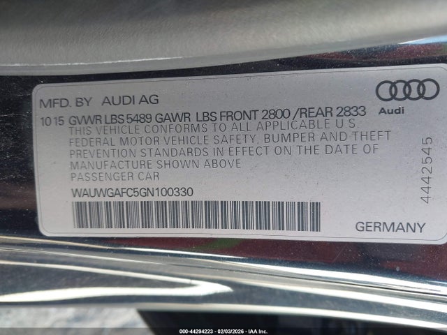 2016 AUDI A7 WAUWGAFC5GN100330 Photo 8