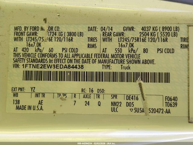 Ford E-250 Commercial 2014 1FTNE2EW8EDA84438 Image 9