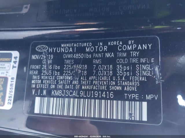 KM8J3CAL9LU191416 Hyundai Tucson Ultimate