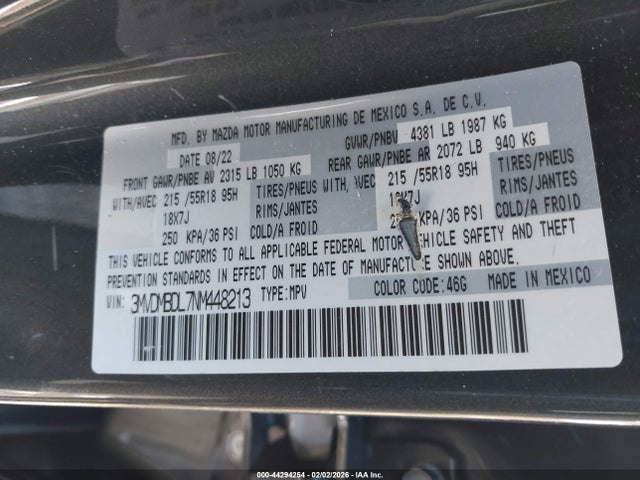 3MVDMBDL7NM448213 Mazda Cx-30 Premium