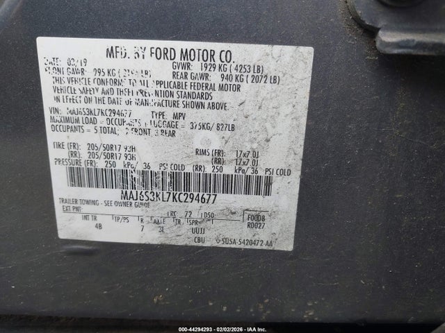 2019 FORD ECOSPORT MAJ6S3KL7KC294677 Photo 8