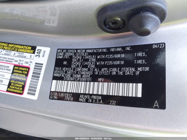 2023 Toyota Sienna Xse მანქანა იყიდება აუქციონზე, vin: 5TDDSKFC3PS089191, აუქციონის ნომერი: 44294324