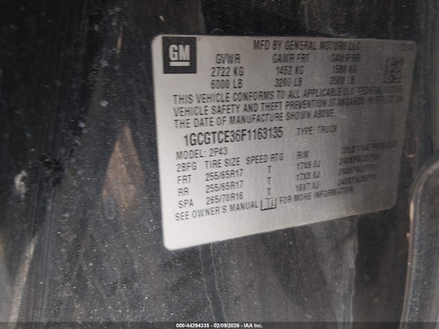 1GCGTCE36F1163135 Chevrolet Colorado Z71
