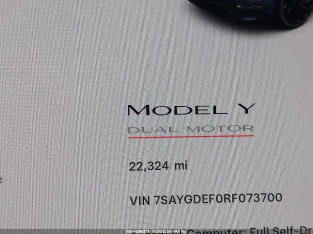 7SAYGDEF0RF073700 Tesla Model Y Performance Dual Motor All-wheel Drive
