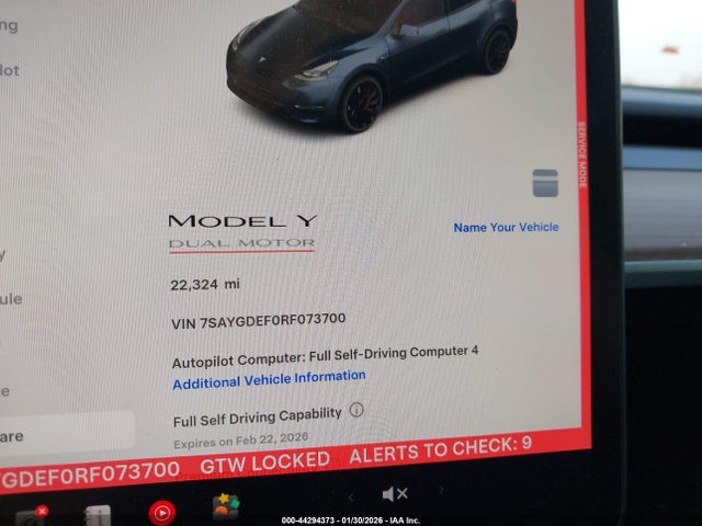 7SAYGDEF0RF073700 Tesla Model Y Performance Dual Motor All-wheel Drive