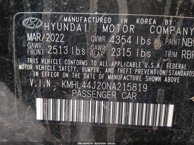 Hyundai Sonata Sel Plus 2022 KMHL44J20NA215819 Image 9