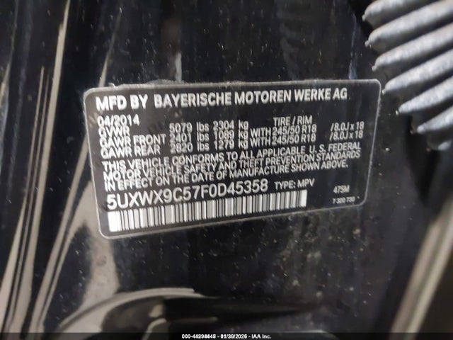 Продажа на аукционе авто 2015 Bmw X3 Xdrive28i, vin: 5UXWX9C57F0D45358, номер лота: 44294448