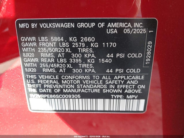 1V2VRPE86SC009305 Volkswagen ID.4 PRO S