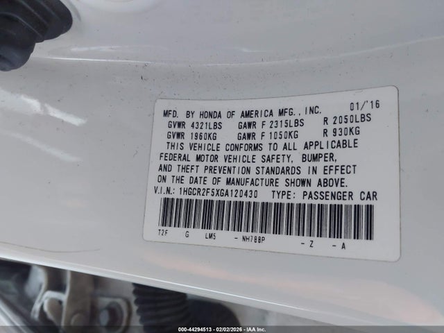 1HGCR2F5XGA120430 Honda Accord Sport