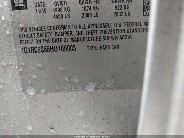 1G1RC6S55HU169003 Chevrolet VOLT LT