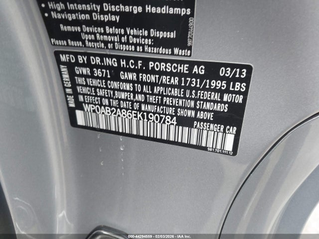 2014 PORSCHE CAYMAN WP0AB2A86EK190784 Photo 8