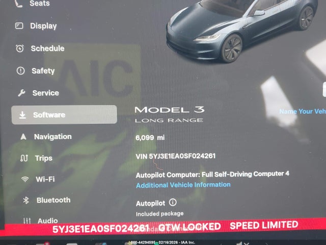 Продаж на аукціоні авто 2025 Tesla Model 3 Long Range Rear-wheel Drive/standard Rear-wheel Drive, vin: 5YJ3E1EA0SF024261, номер лоту: 44294595