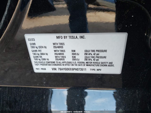 2023 TESLA MODEL Y 7SAYGDEE6PA073511 Photo 8