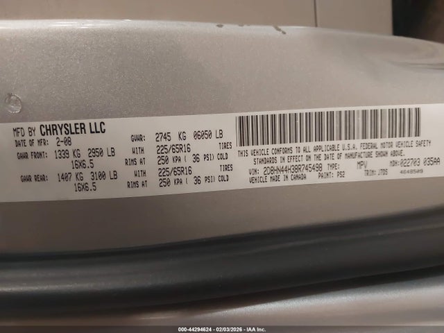 2008 DODGE GRAND CARAVAN 2D8HN44H38R745498 Photo 8