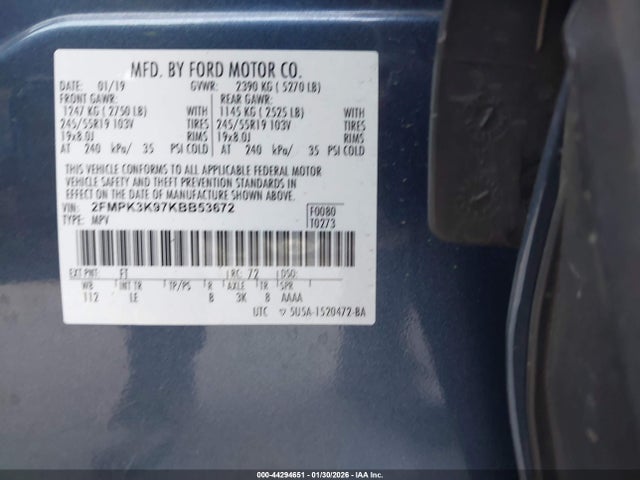 Ford Edge Titanium 2019 2FMPK3K97KBB53672 Image 9