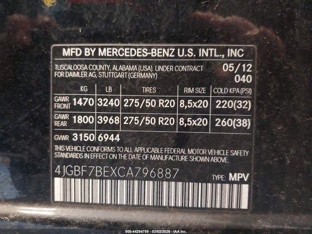 2012 MERCEDES-BENZ GL 450 4JGBF7BEXCA796887 Photo 8