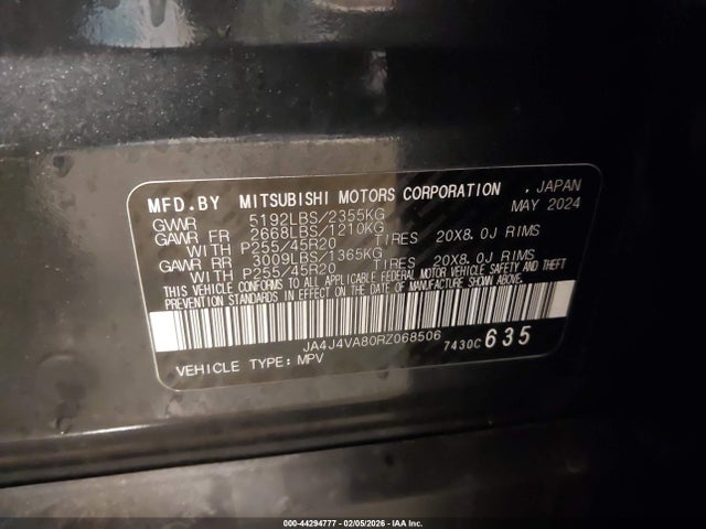 2024 MITSUBISHI OUTLANDER JA4J4VA80RZ068506 Photo 8